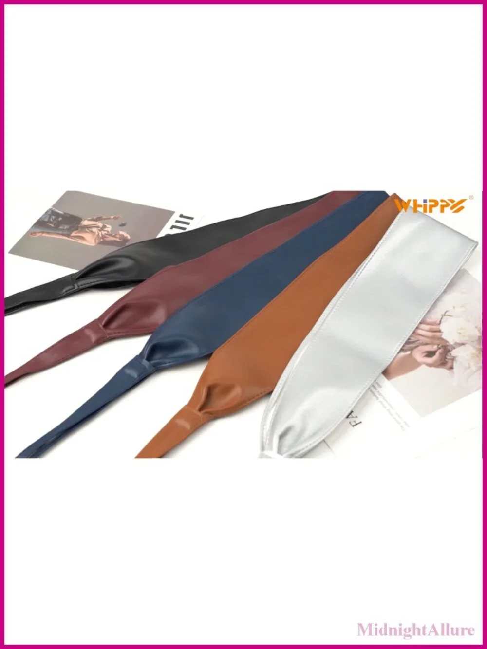 Faux Leather Obi Waist Belt Self Tie Wrap Bowknot Women's Wide Dress Belt